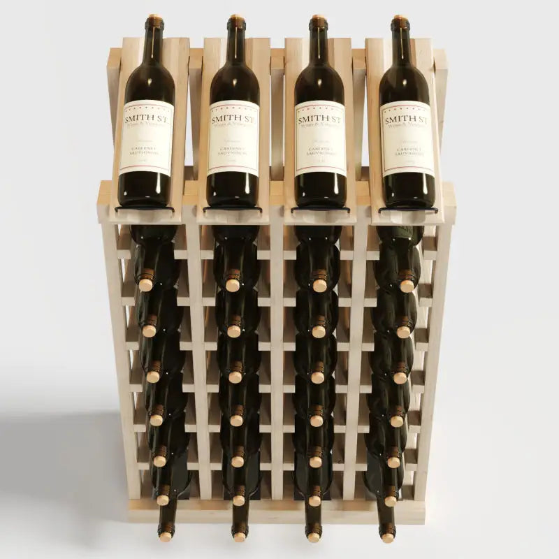 Modern Luxury Solid Pine Wine Rack (32 Bottles)